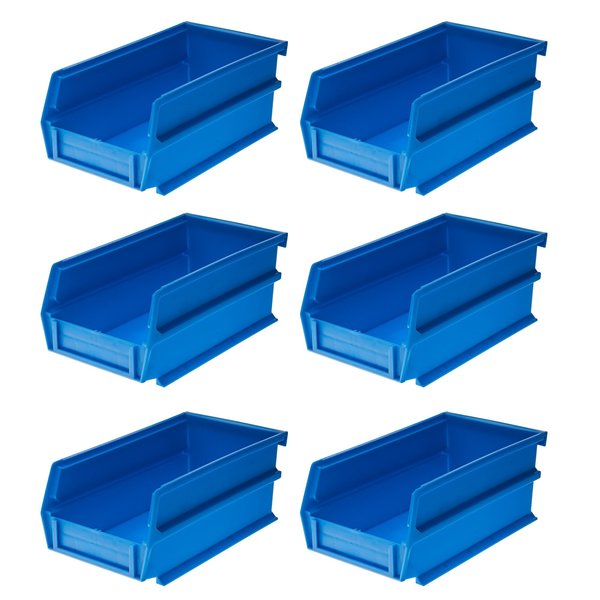 Triton Products 12 lb Hang & Stack Storage Bin, Polypropylene, 4.125  in W, 3 in H, Blue, 7-3/8 in L 3-220B-6